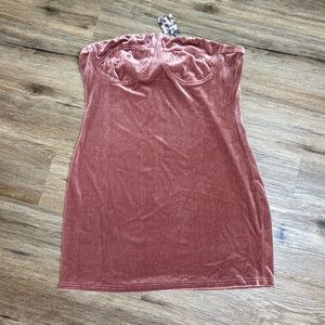 Cider pink velvet mini dress